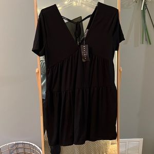 Baby doll black dress.